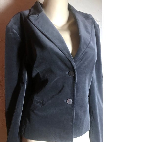 AK Anne Klein  Gray Velvet Blazer Size 16 - Picture 5 of 7